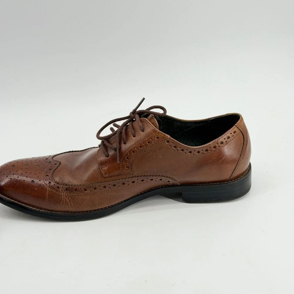 Stacy Adams Mens Brown Leather Wingtip Brogue Oxford Dress Shoes 25014-221